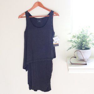 NWT DKNY Bodycon Tank Dress - Black with vintage/distressed color details